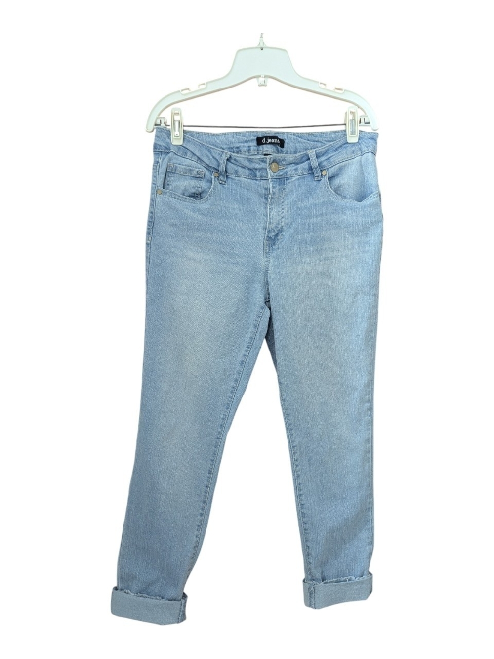 d. jeans Women's Cuffed Jeans Sz 10 Light Wash Blue W-579